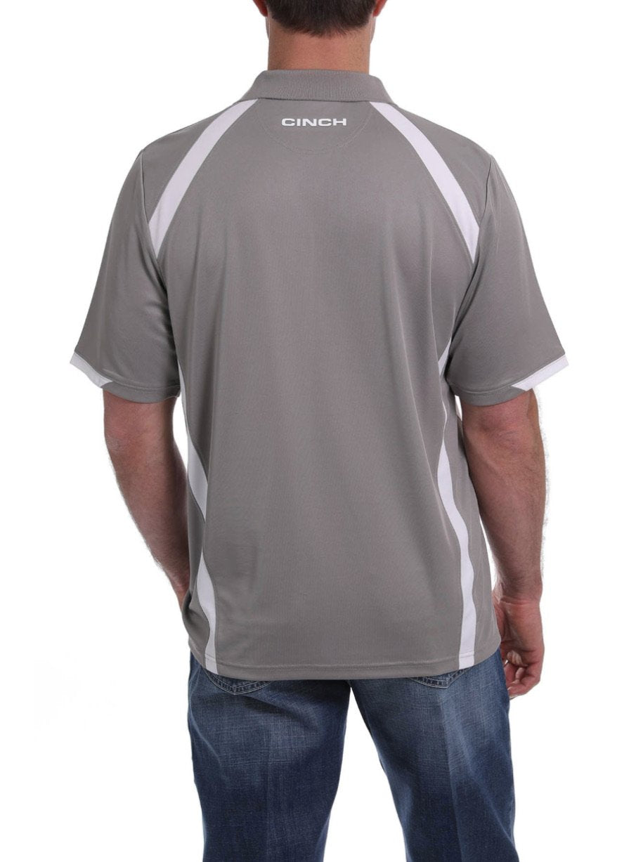 CINCH MENS SHORT SLEEVE ARENAFLEX POLO  - GREY MTK1864001
