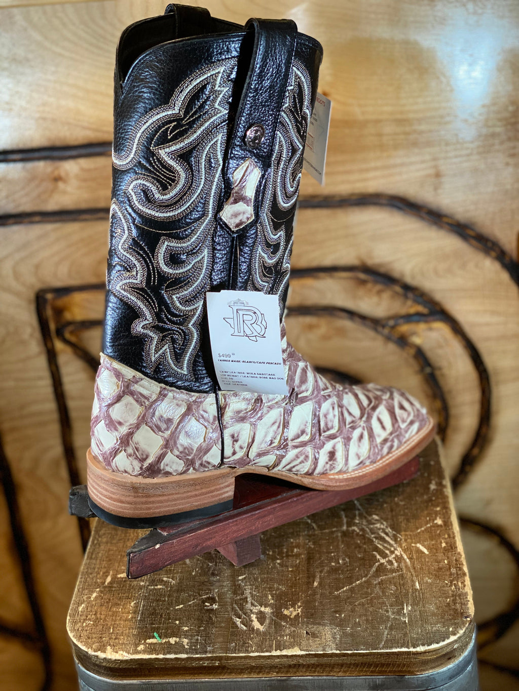 BIG BASS BOOTS | BONE COLOR  SQUARE TOE ORIGNAL