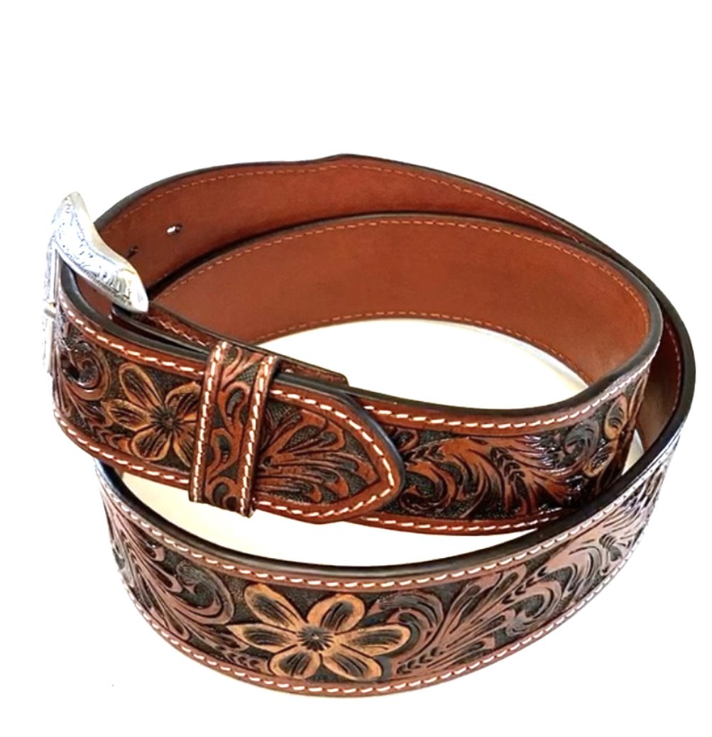 RANGER BELT COMPANY | TOOLED LEATHER TAN WB3971 FINAL SALE