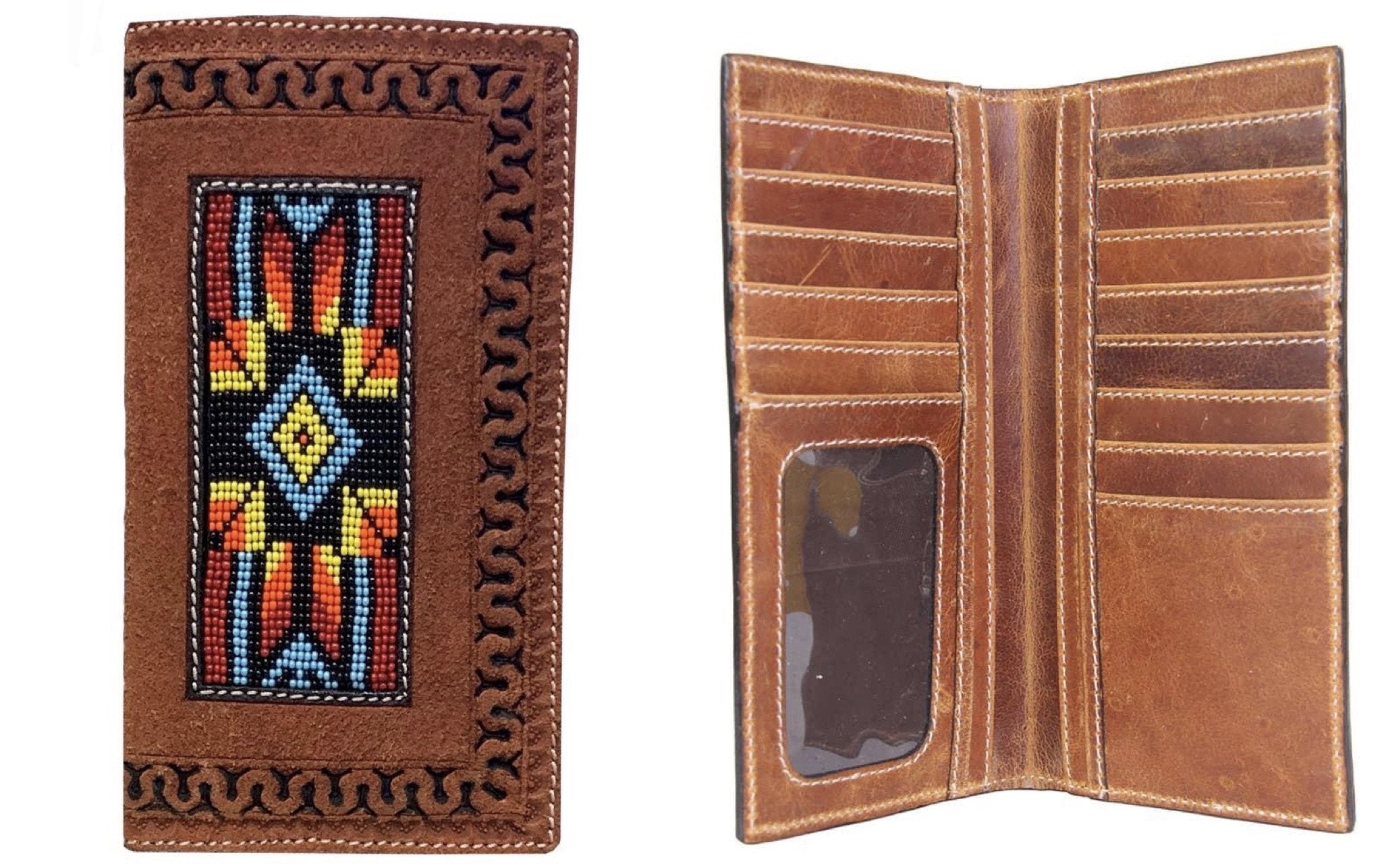 TWISTED X MEN'S ROUGH OUT BEADED WALLET XIH-18