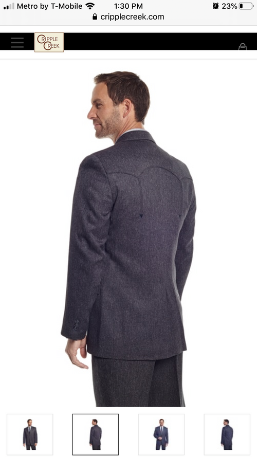 "VEGAS" MEN WESTERN SPORT COAT HEATHER GREY CC4076