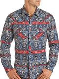Dale Brisby Aztec Poplin Print Snap Shirt  B2S2328 ROCK & ROLL DENIM