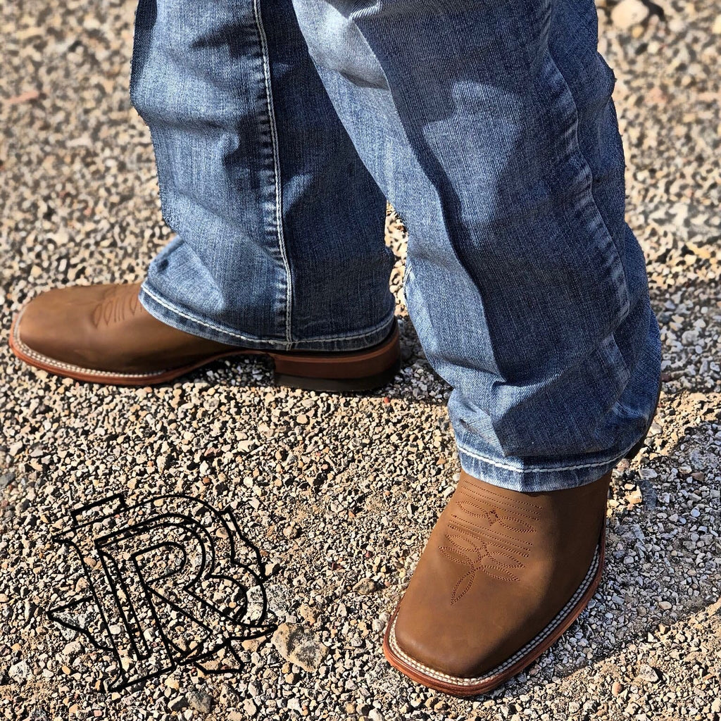 DARK BROWN | MEN SQUARE TOE WESTERN COWBOY BOOTS