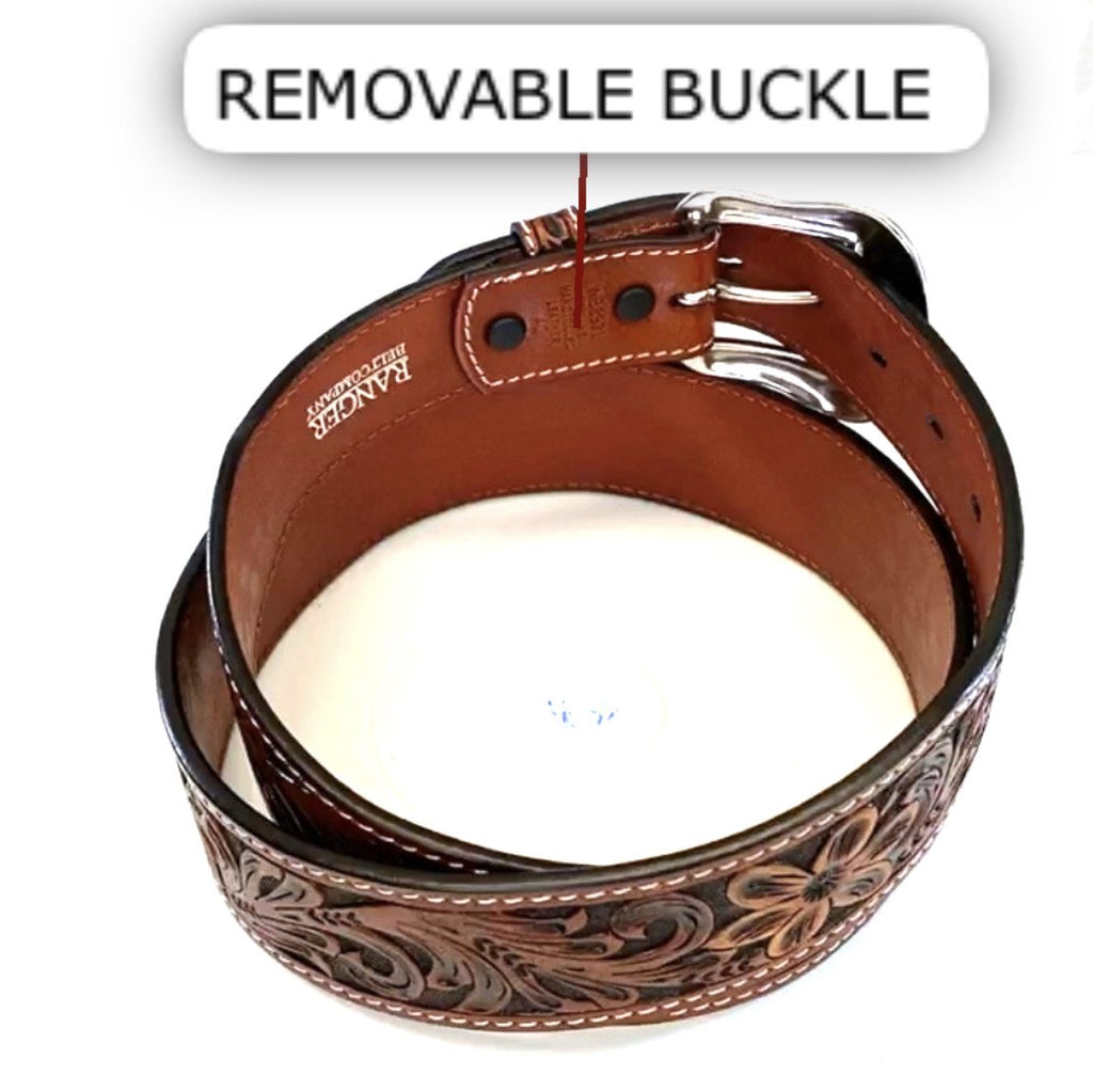 RANGER BELT COMPANY | TOOLED LEATHER TAN WB3971 FINAL SALE