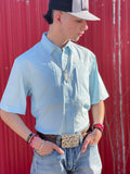MEN'S  VENTTEK CLASSIC FIT SHORT SLEEVE CRYSTAL BLUE ARIAT SHIRT   |10039372