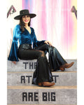 Black leather bell bottoms