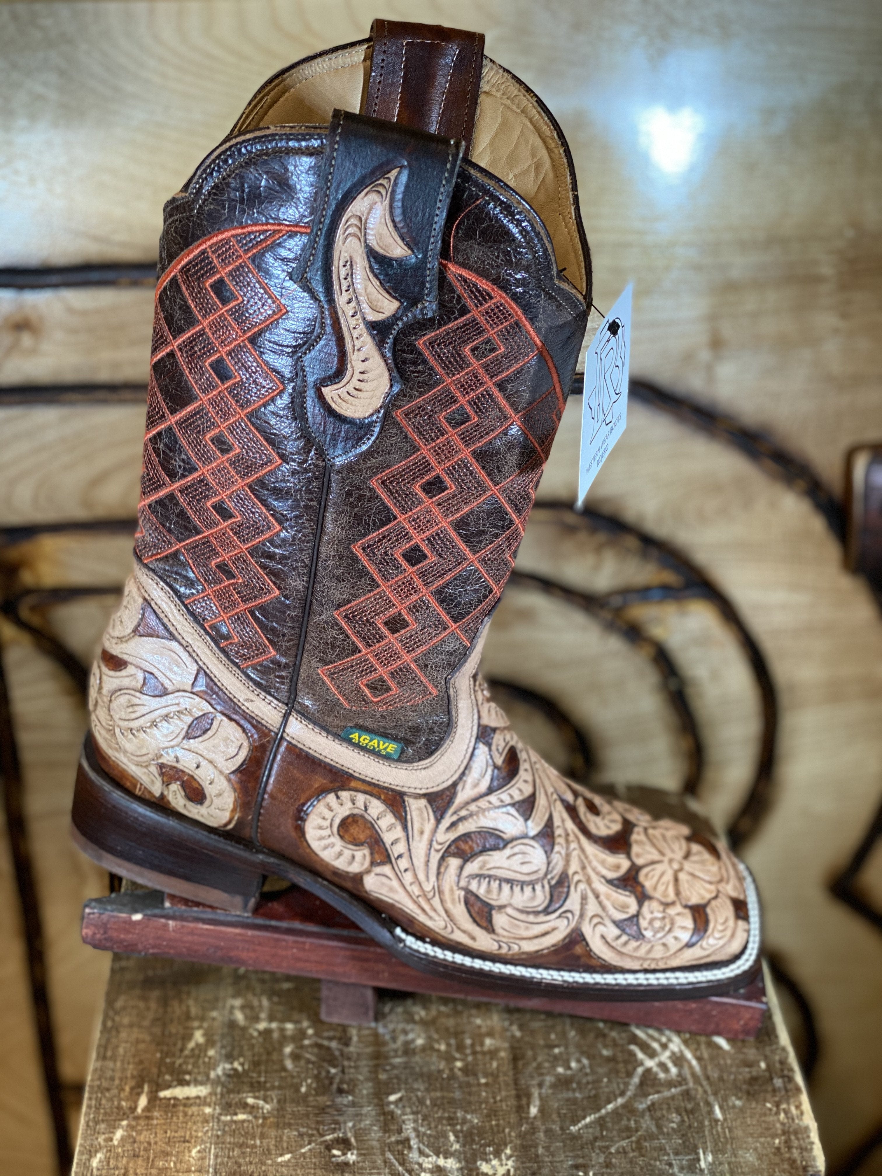 TOOLED LEATHER BOOT HANDMADE