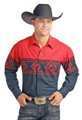 Scenic Border Printed Snap Shirt 30S3052