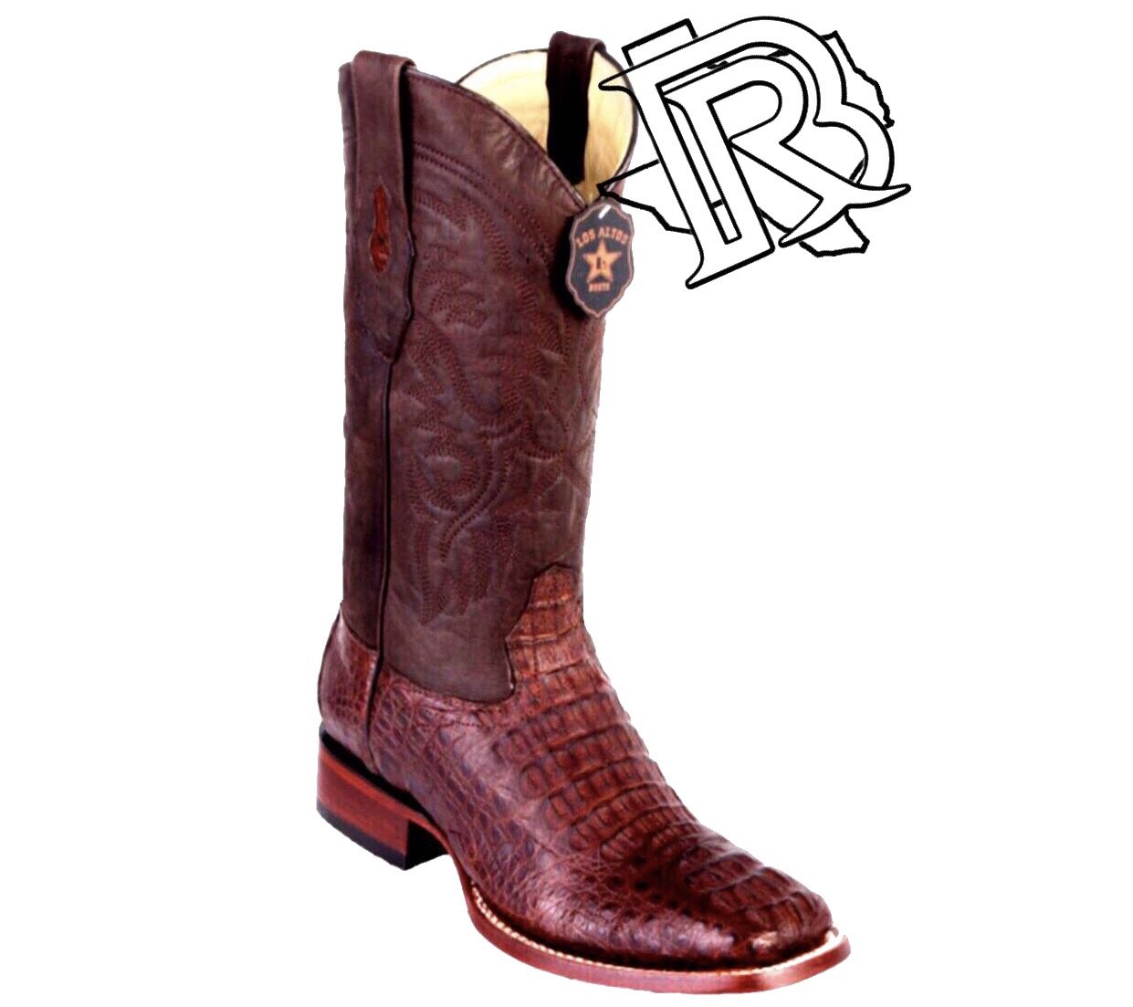 Caiman HornBack Wide Square Toe: Cafe