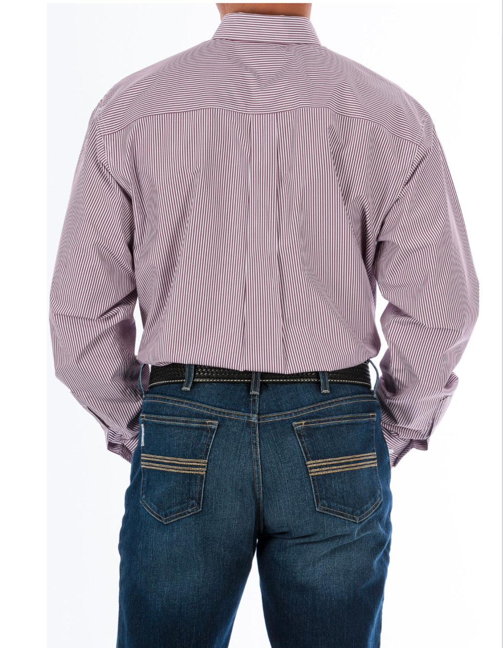 CINCH MENS LONG SLEEVE STRIPE - BUR MTW1104730