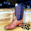 ORIGINAL OSTRICH COGNAC SQUARE TOE BOOT Arango