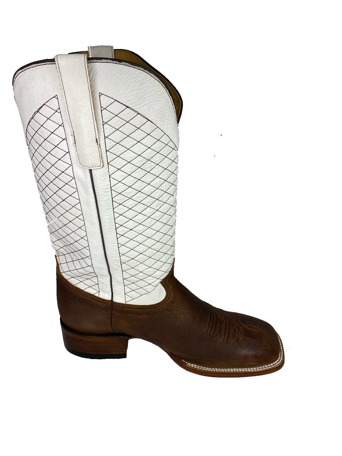 SQUARE TOE BOOT ALASKA TAN WITH WHITE TOP MOH252