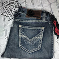 ROCK & ROLL COWBOY MEN'S DOUBLE BARREL MED WASH STRAIGHT LEG JEANS M0S1071