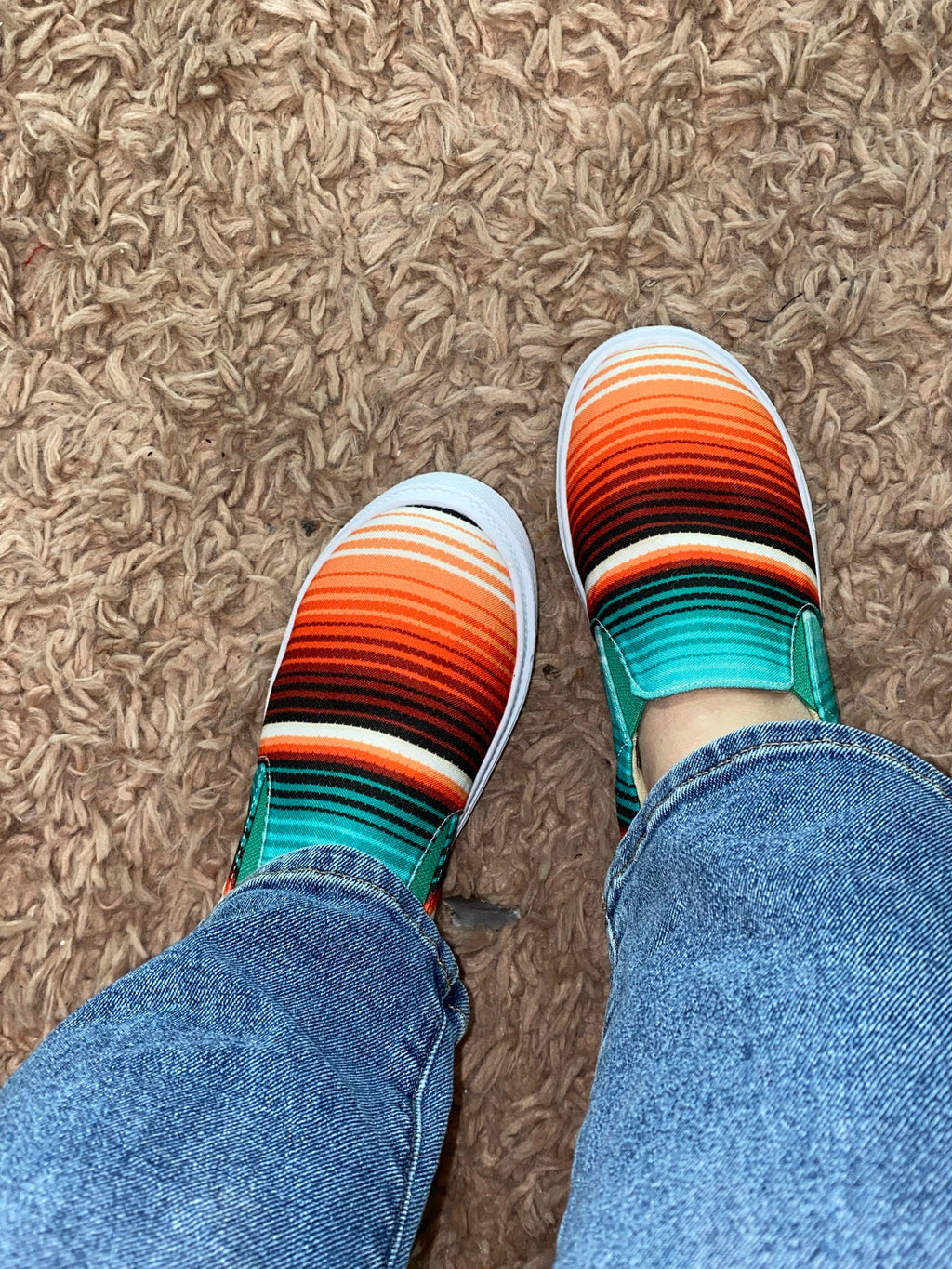 Aztec Stripe Shoes Slip Ons