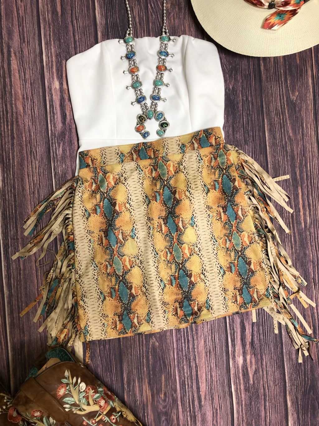 Snake print skirt