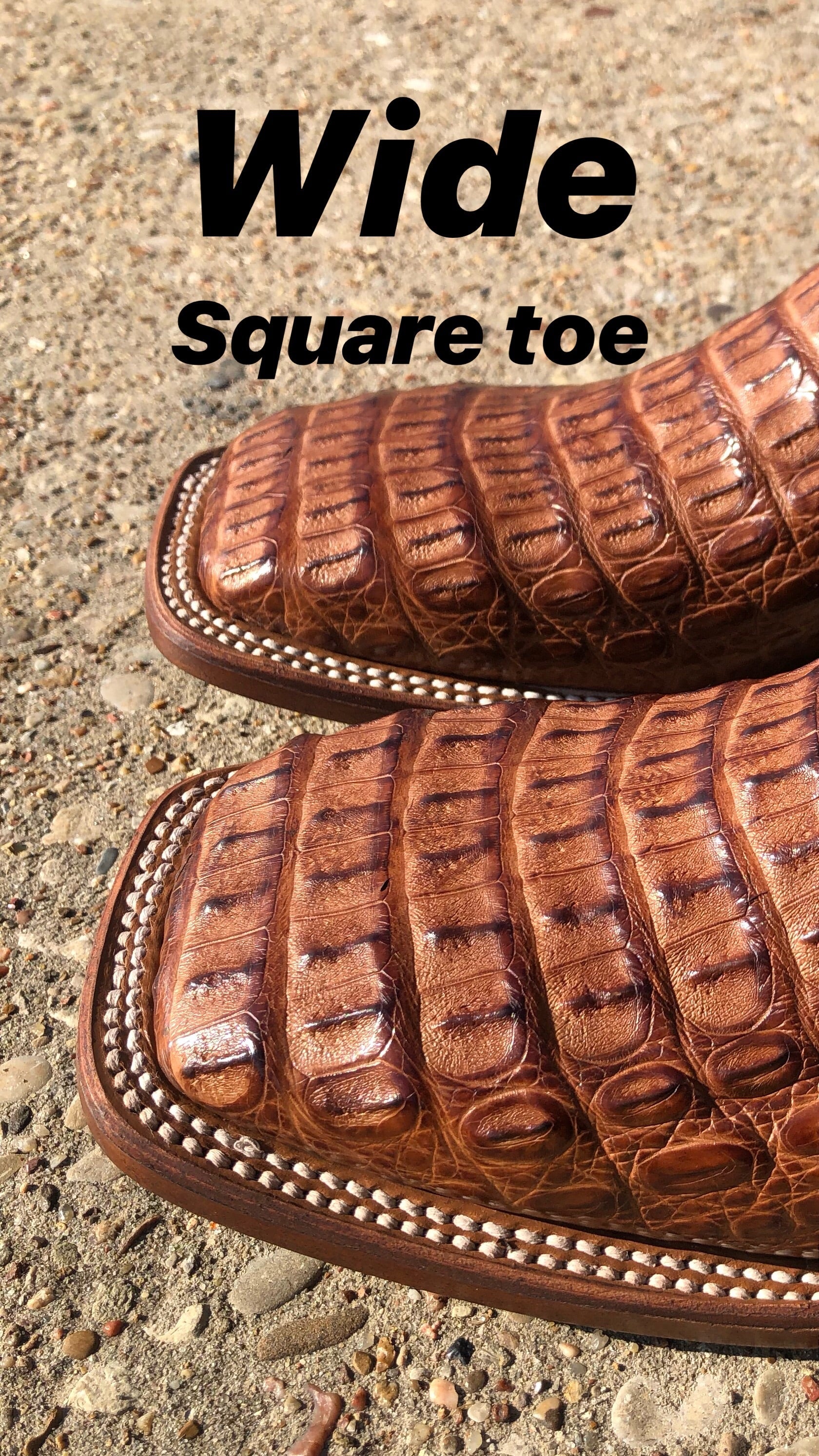 CAIMAN HORN BACK ORIGNAL | TAN SQUARE TOE MEN BOOTS