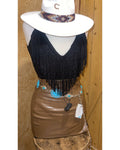 ABI BLACK FRINGE BODYSUIT