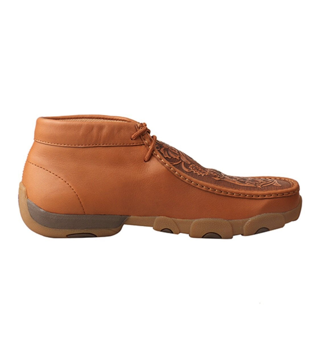 TWISTED X | Men Driving Moccasins Tan/Tooled LEATHER SHOES MDM0061