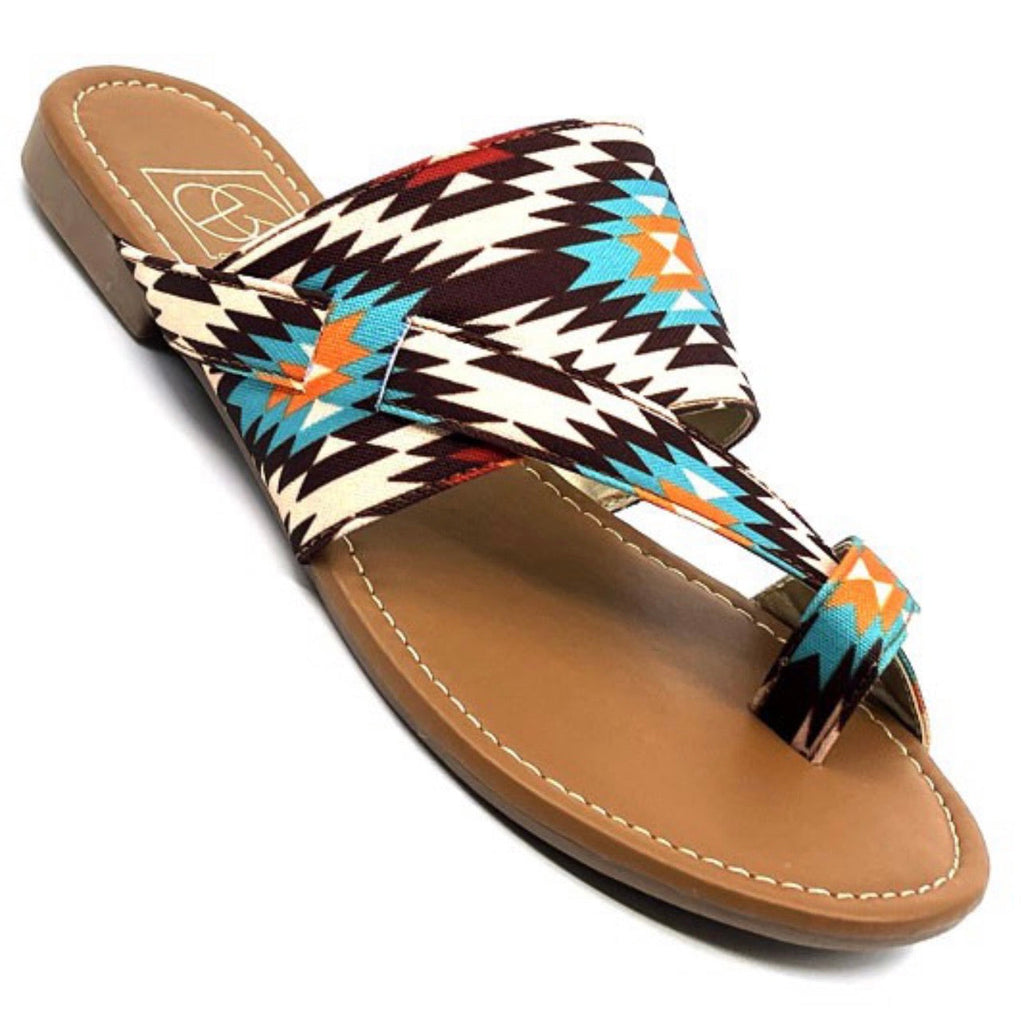 AZTEC ORANGE SANDALS 1