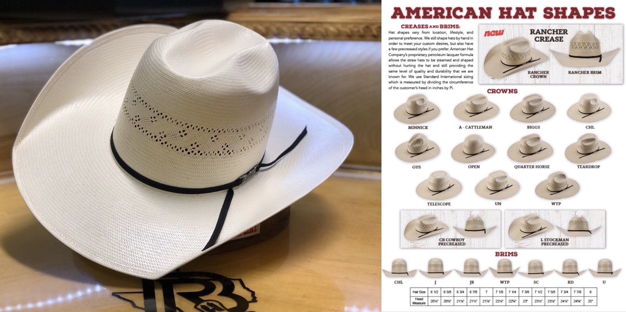 “ 7210 “ | AMERICAN HAT COWBOY STRAW HAT