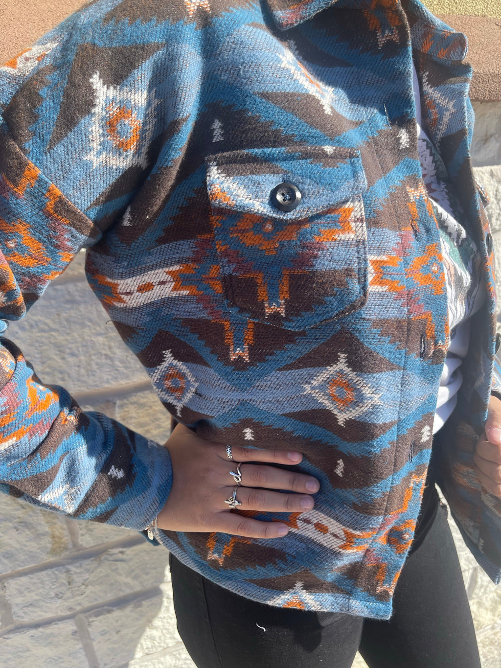 Junior's Long Sleeve Shirt Jacket Dark Brown (52-2048)