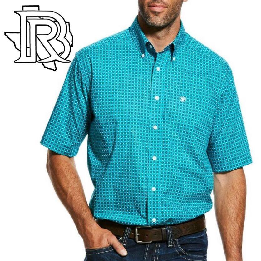 Ariat® Men's Viridian Green Wrinkle Free Donnelly Shirts 10026538