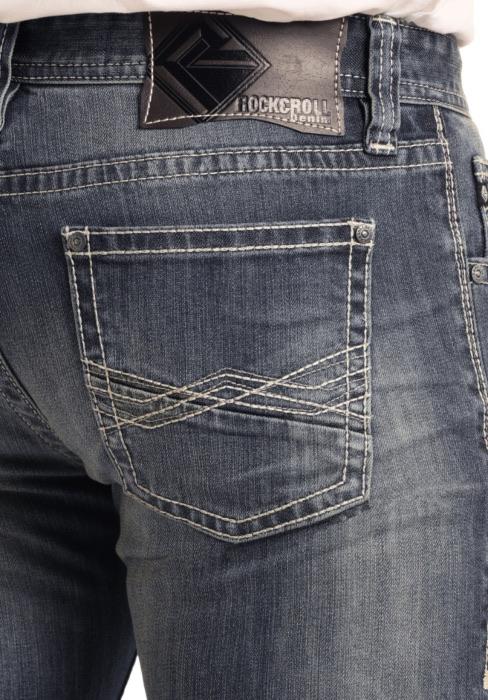 Revolver Straight Leg Reflex Jeans in Medium Wash M1R3408 ROCK & ROLL DENIM