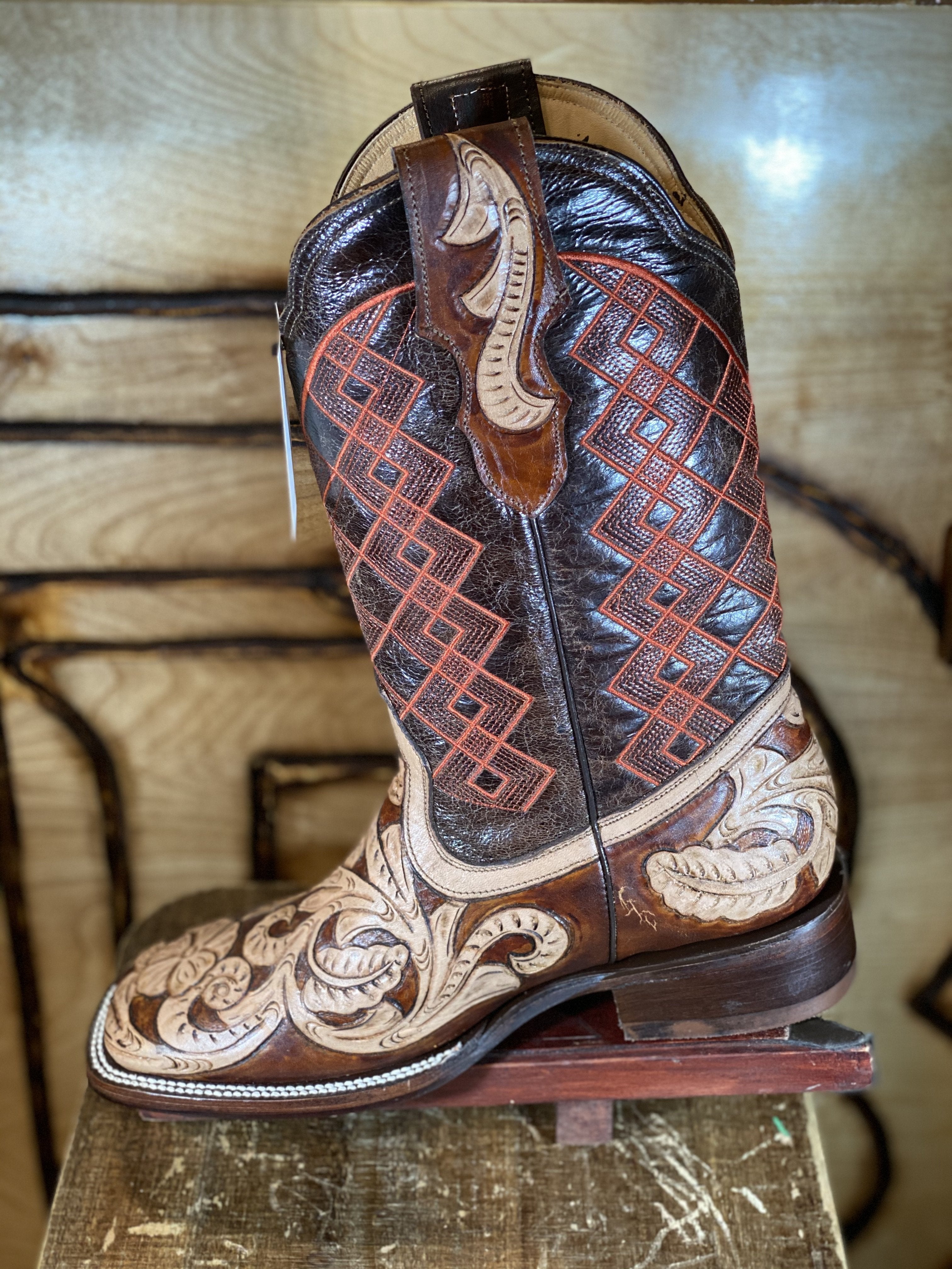 TOOLED LEATHER BOOT HANDMADE