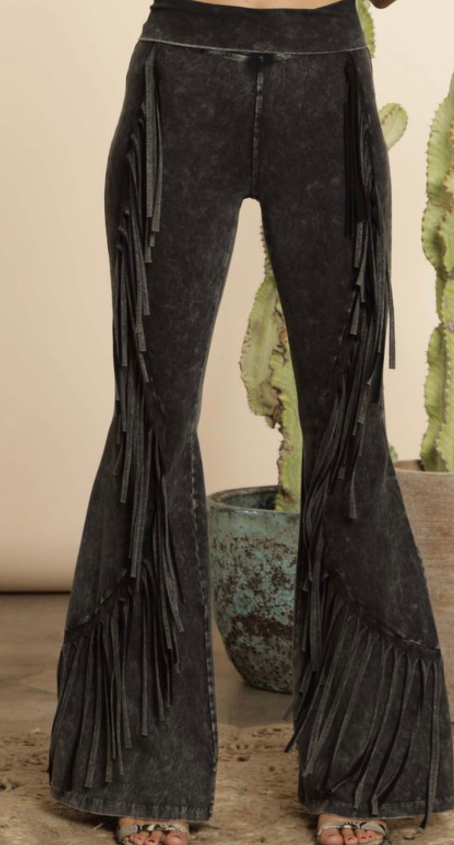 Andy Fringe Bell Bottoms Black