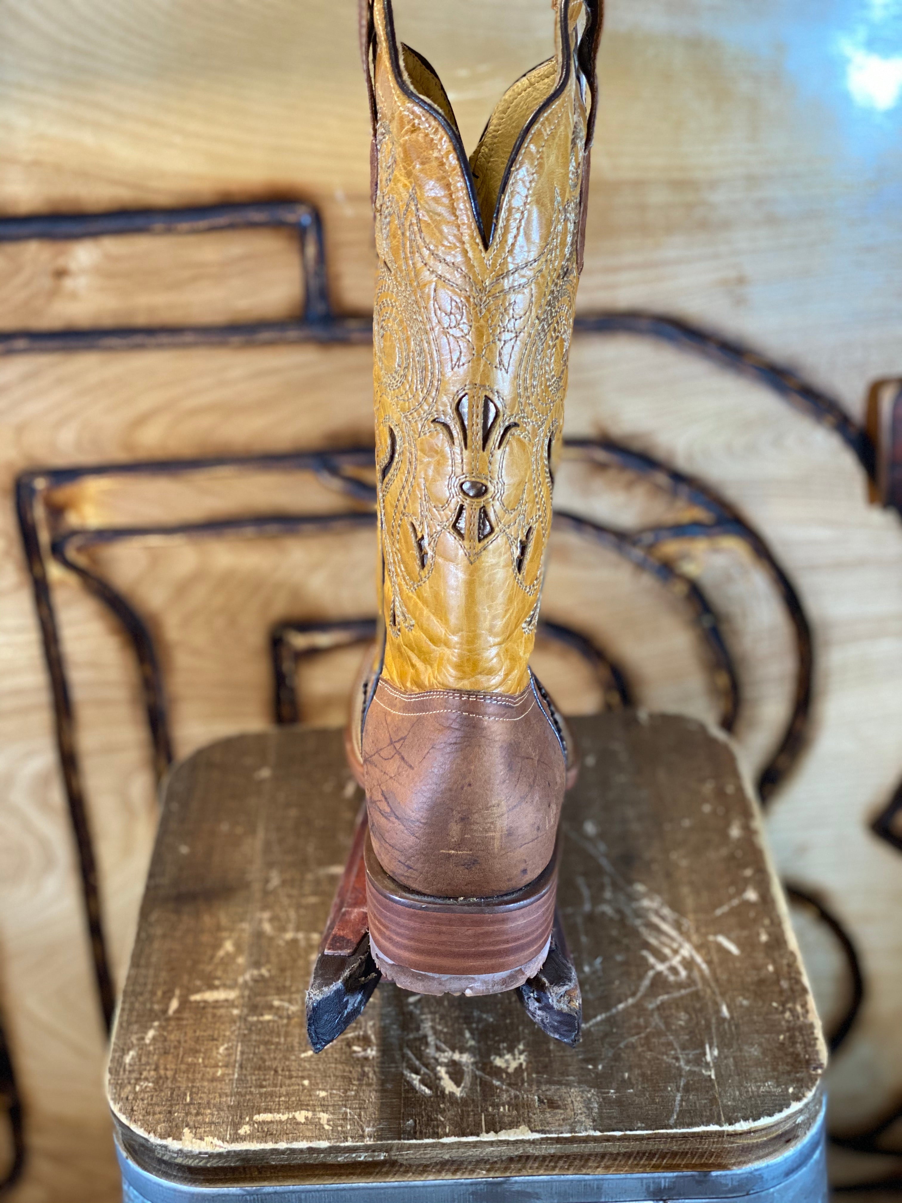 #10 USA LIGHT BROWN BOOTS Square Toe