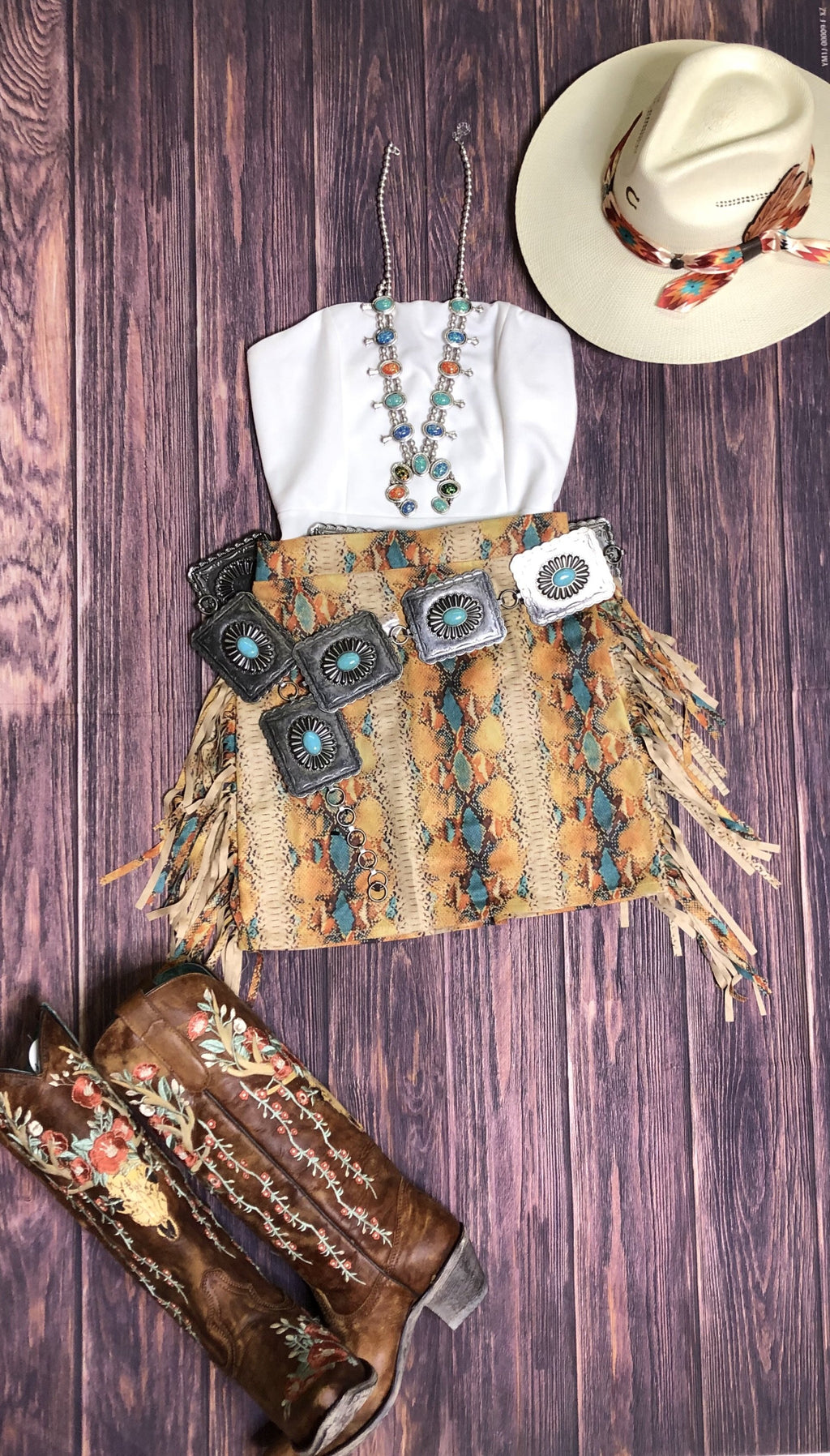 Snake print skirt