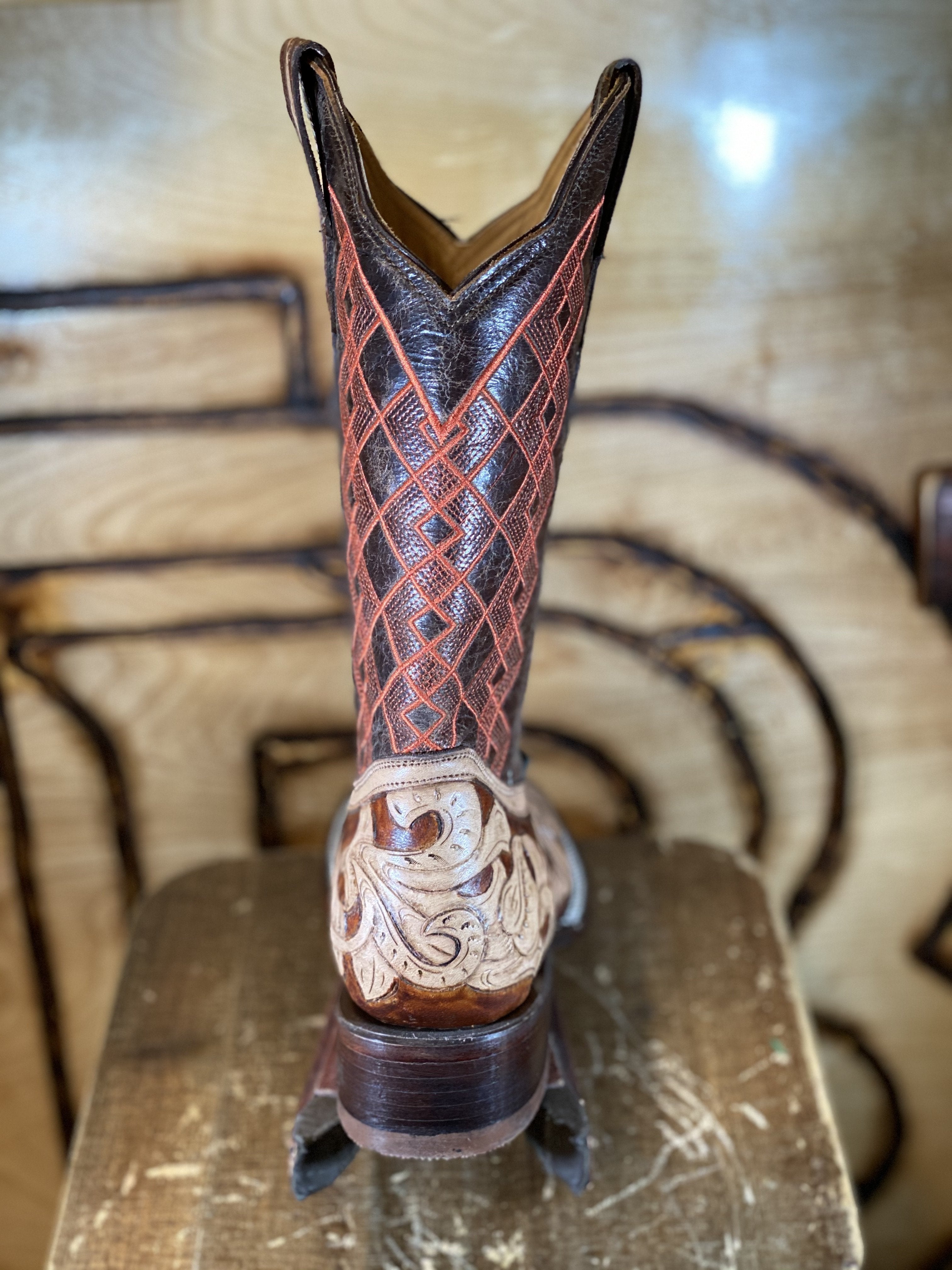 TOOLED LEATHER BOOT HANDMADE