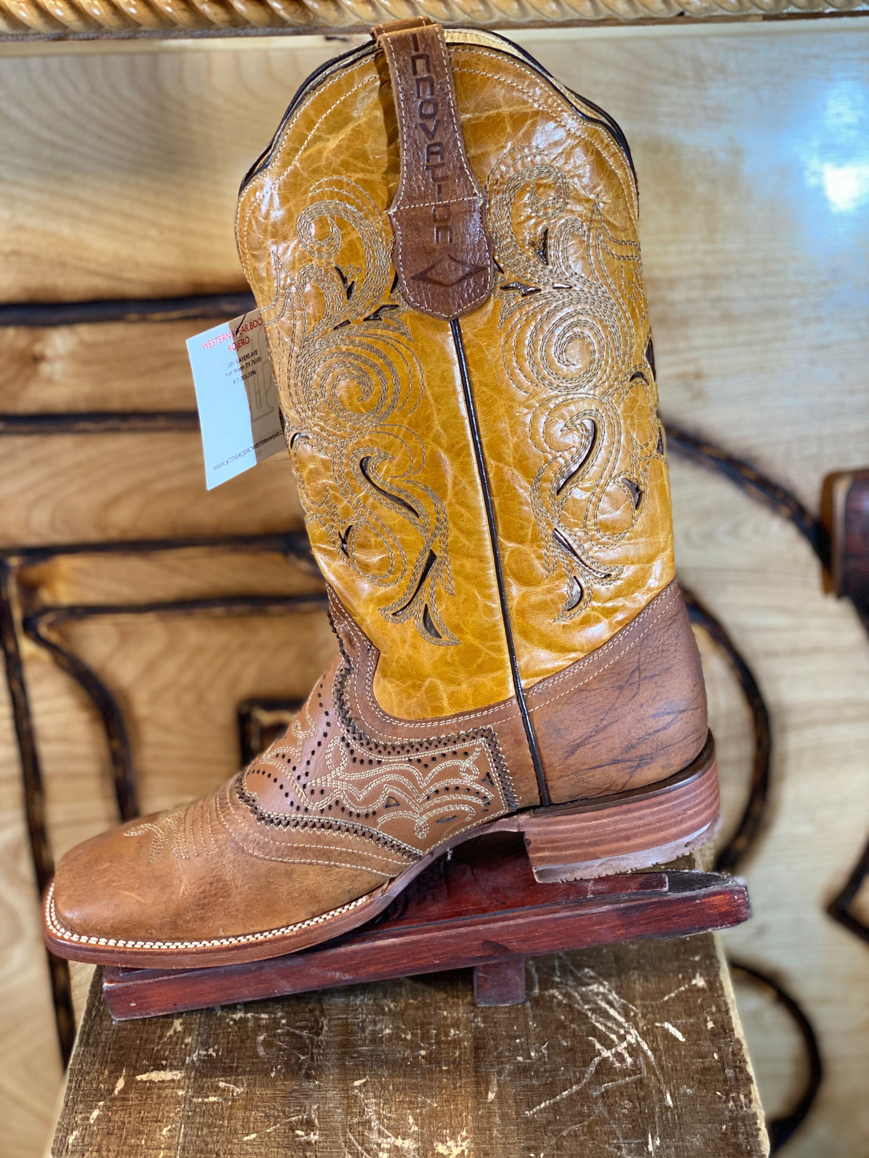 #10 USA LIGHT BROWN BOOTS Square Toe