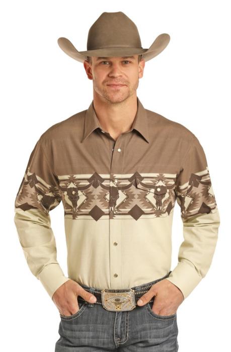 Scenic Border Printed Snap Shirt Style Number 30S3053