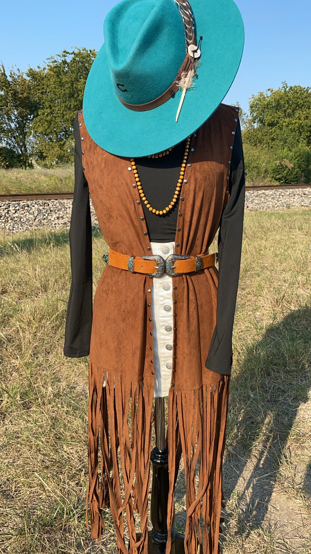 BROWN FRINGE DUSTER