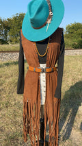BROWN FRINGE DUSTER