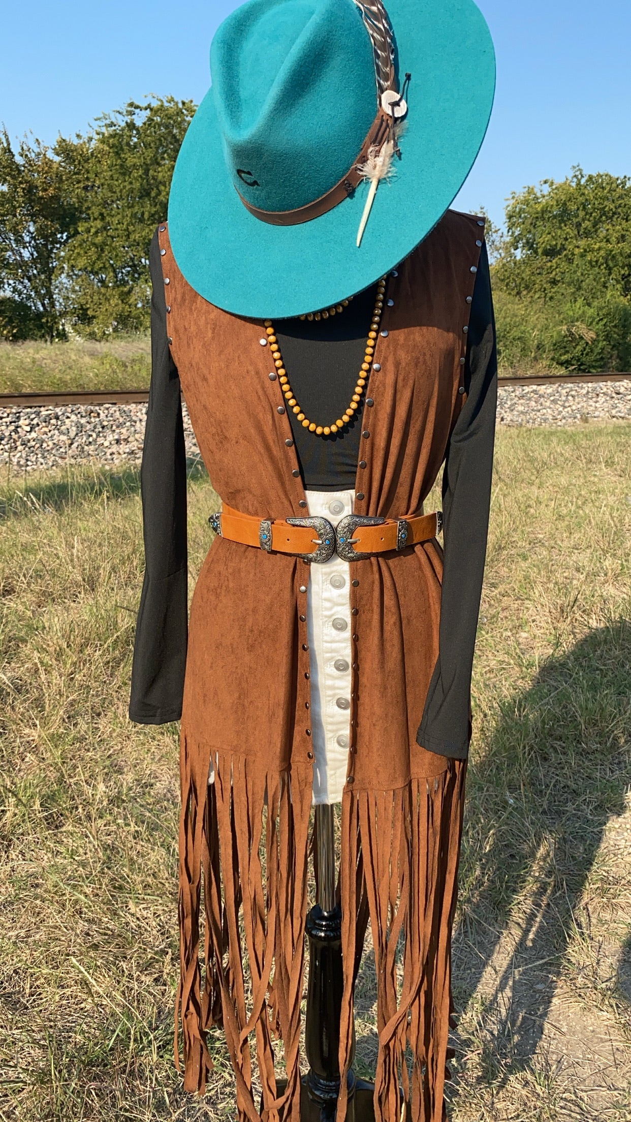 BROWN FRINGE DUSTER