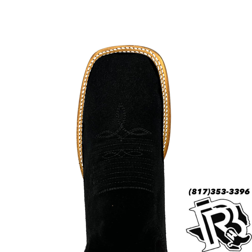 BLACK ROUGHT OUT | MEN SQUARE TOE BOOTS HANDMADE