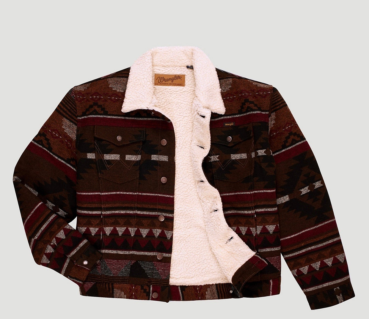 MEN'S WRANGLER® SHERPA LINED JACQUARD PRINT JACKET