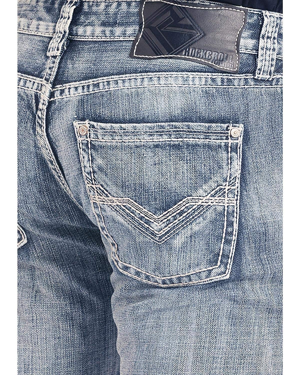 ROCK & ROLL COWBOY MEN'S DOUBLE BARREL MED WASH STRAIGHT LEG JEANS M0S1071