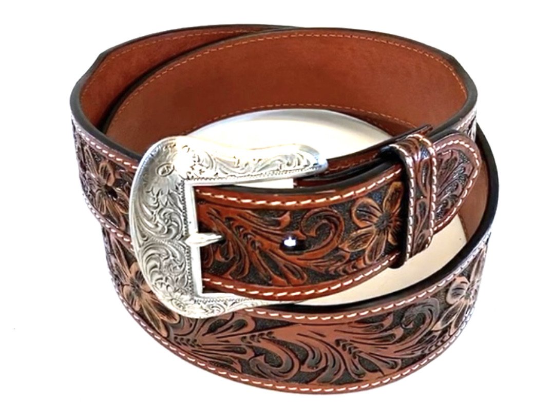 RANGER BELT COMPANY | TOOLED LEATHER TAN WB3971 FINAL SALE
