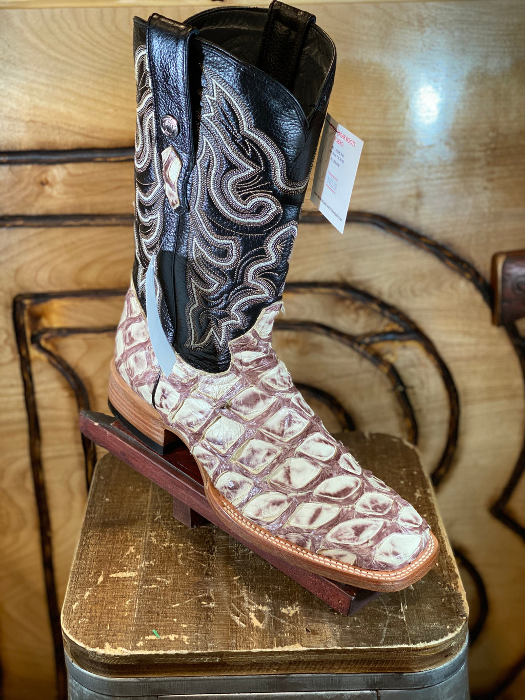 BIG BASS BOOTS | BONE COLOR  SQUARE TOE ORIGNAL