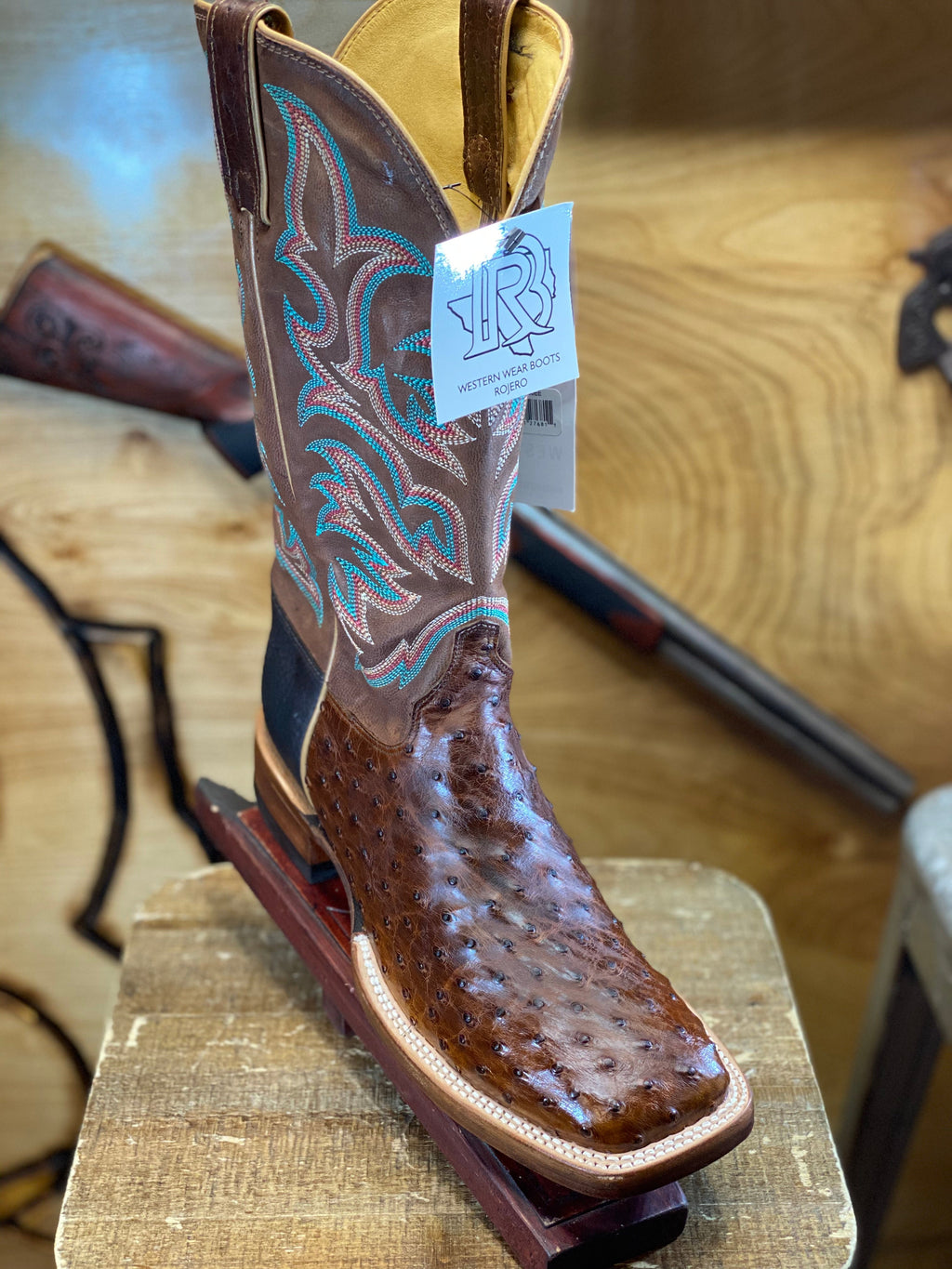 8577 JUSTIN BOOTS ®️ ORIGNAL TABACO OSTRISH BOOTS