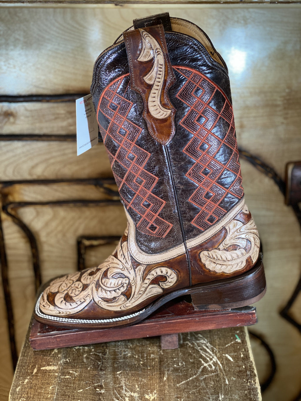 TOOLED LEATHER BOOT HANDMADE