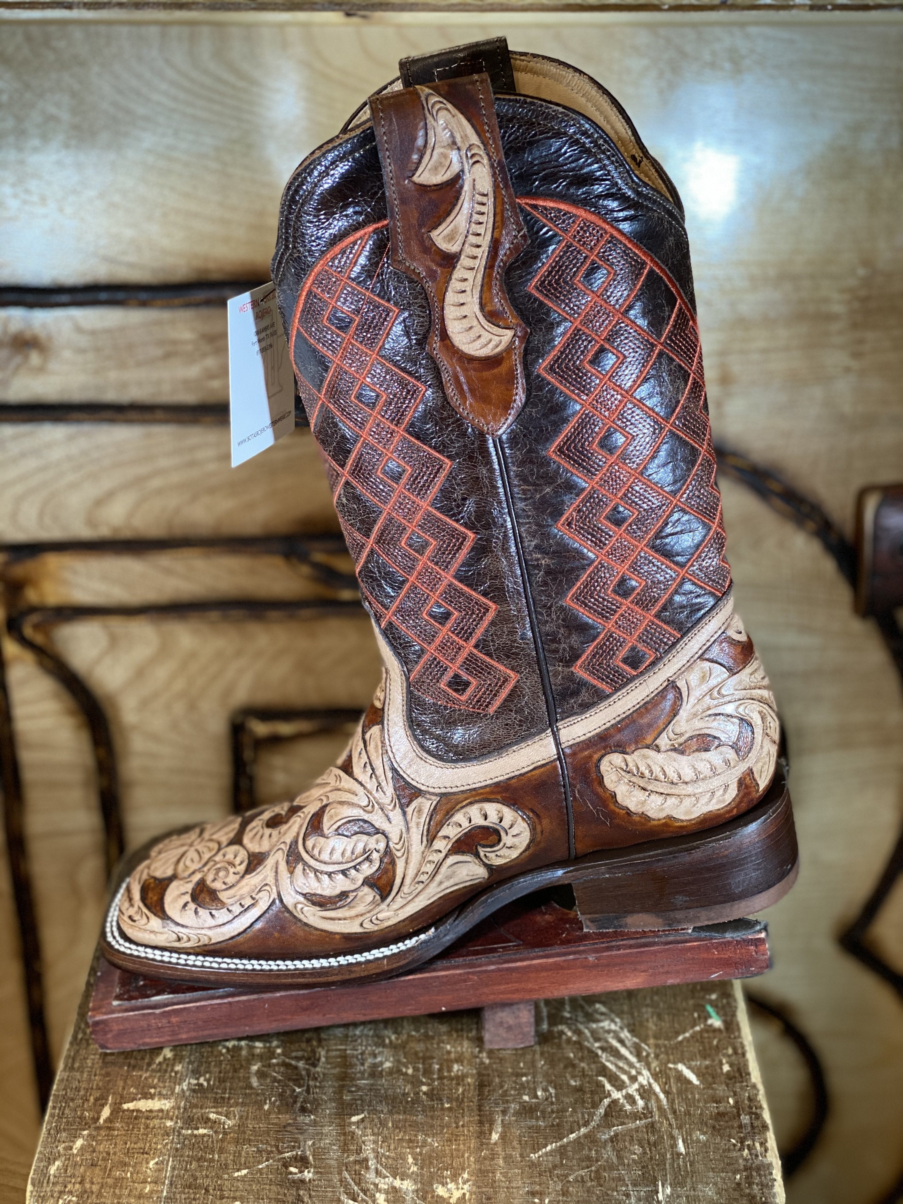 TOOLED LEATHER BOOT HANDMADE