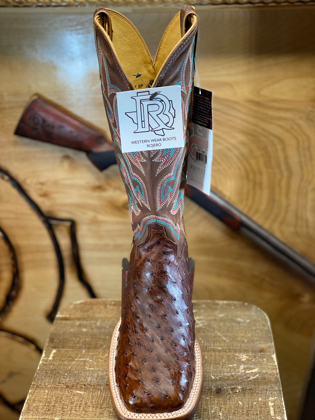 8577 JUSTIN BOOTS ®️ ORIGNAL TABACO OSTRISH BOOTS