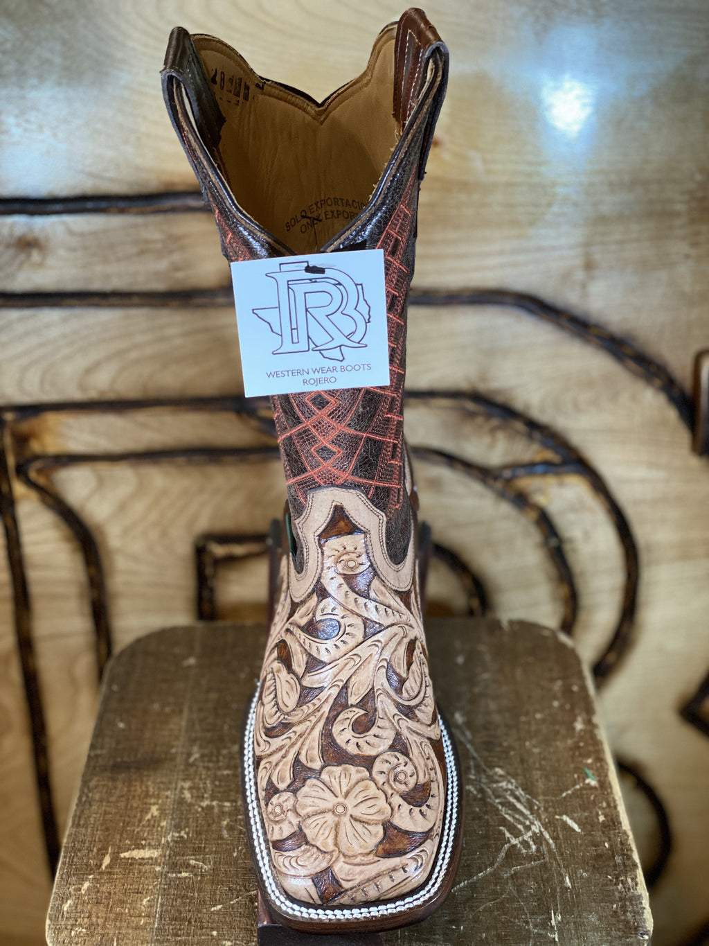 TOOLED LEATHER BOOT HANDMADE