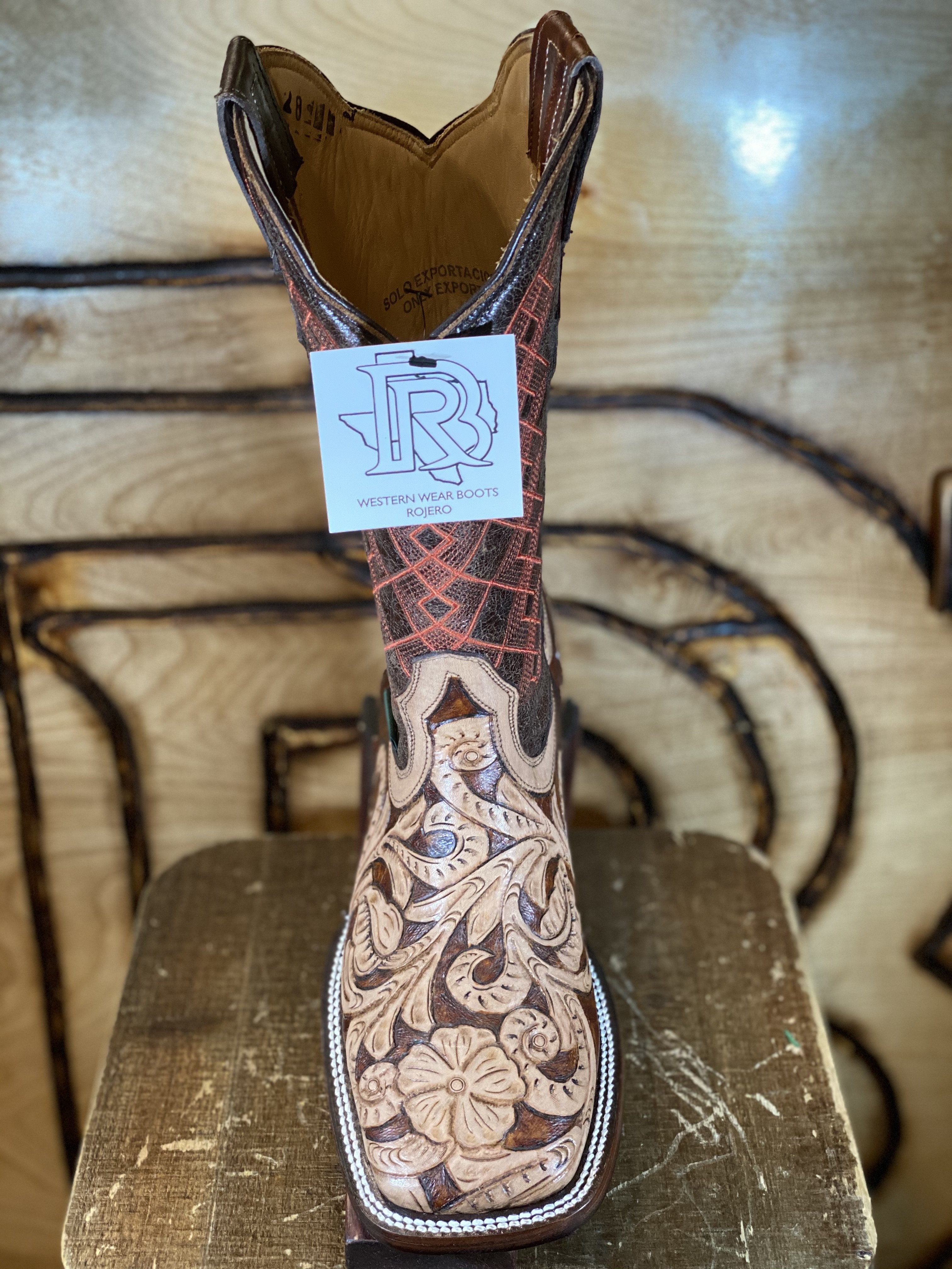 TOOLED LEATHER BOOT HANDMADE
