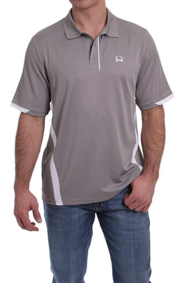 CINCH MENS SHORT SLEEVE ARENAFLEX POLO  - GREY MTK1864001