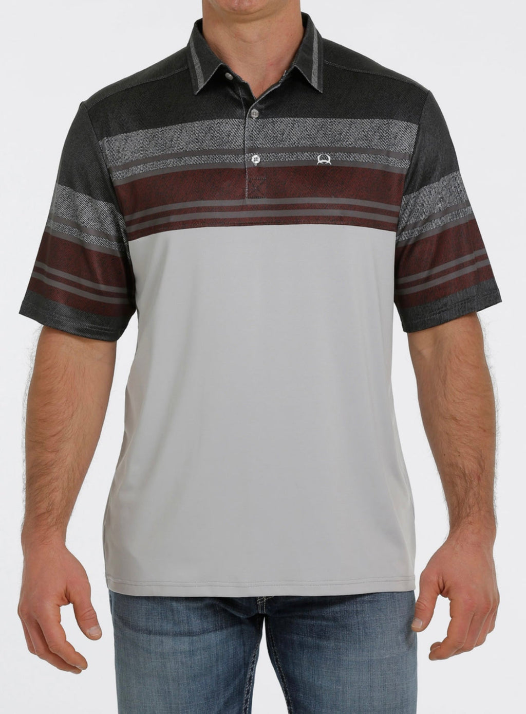 MEN’S SHORT SLEEVE ARENAFLEX POLO GRAY CINCH | MTK1871001
